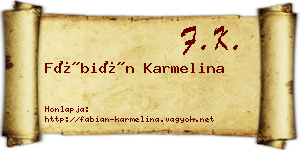 Fábián Karmelina névjegykártya