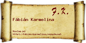 Fábián Karmelina névjegykártya